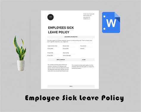 Employee Sick Leave Policy Template Eloquens