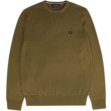 Fred Perry Classic Crew Neck Jumper Shaded Stone K9601