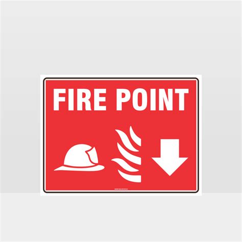 Fire Point Sign (Landscape) - Fire Sign - HAZARD SIGNS NZ