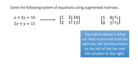 Solve Systems Using Augmented Matrices Ppt