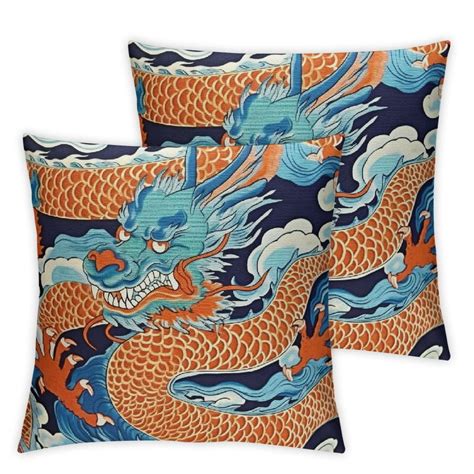 Nawypu Thibaut Imperial Dragon Cushion Cover Chinoiserie Pillow Covers