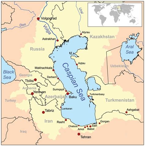 Central Asia Caspian Sea Map Mar C Spio Mar De Aral Mares