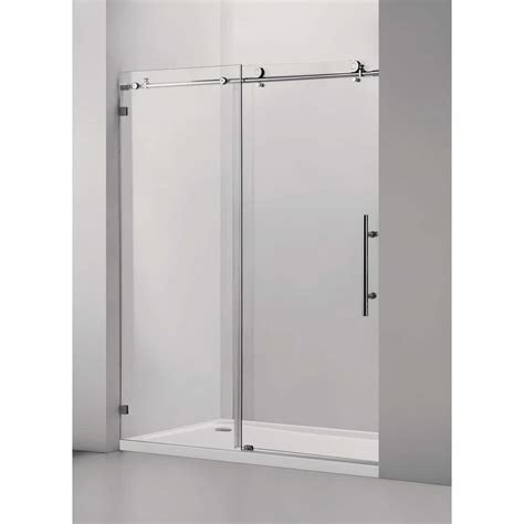 Vanity Art 76 In H X 60 In W Frameless Sliding Shower Door In Brushed