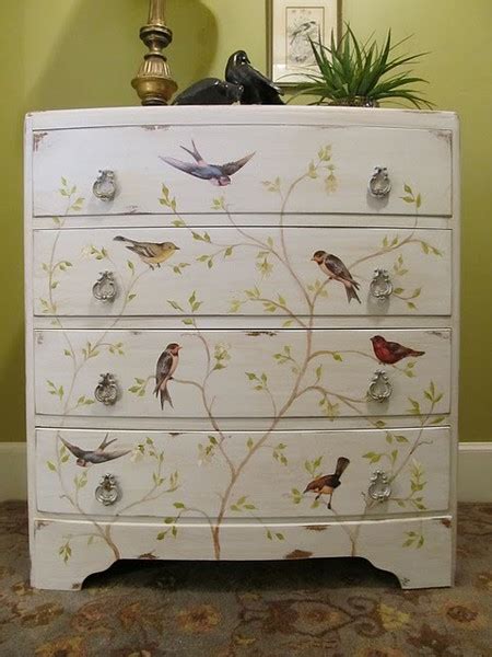 I Have Seen The Whole Of The Internet: Chest Of Drawers Hand Painted With Birds