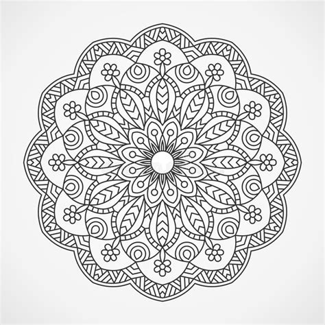 Mandala Dekorativ Rund Modell Vektor Illustrationer Illustration Av