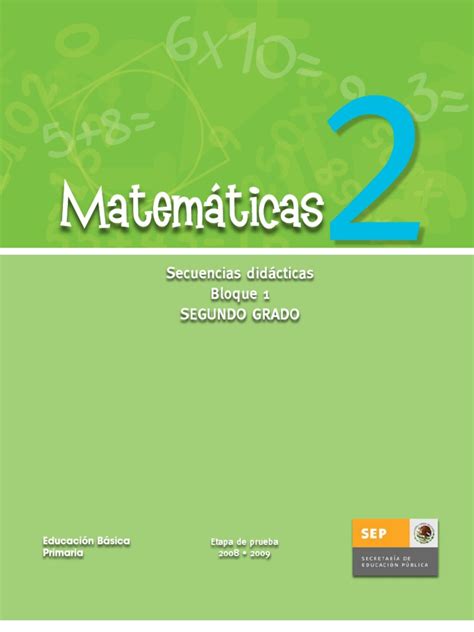 Secuencias Didácticas Matemáticas Segundo grado Bloque I