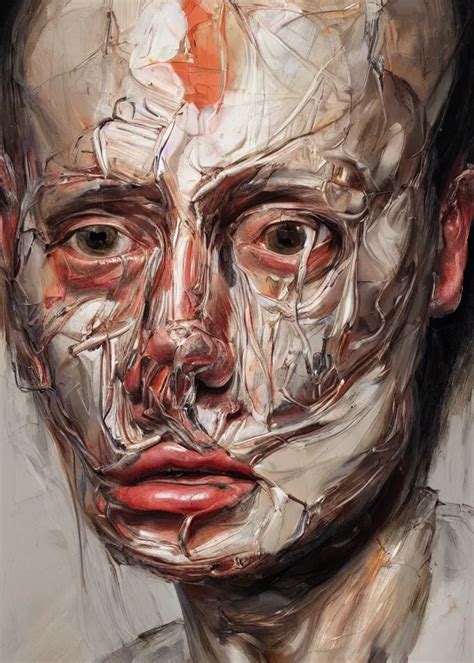 Cybernetically Enhanced Face Portrait By Jenny Saville Stable Diffusion