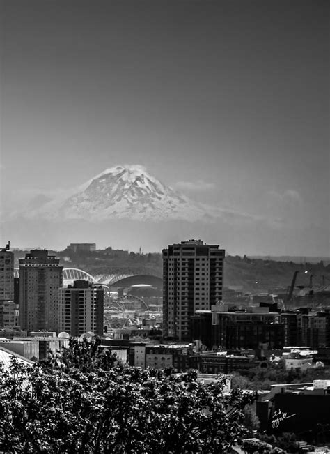 Seattle Skyline Right Side Triptych Photograph By TK Goforth Fine Art