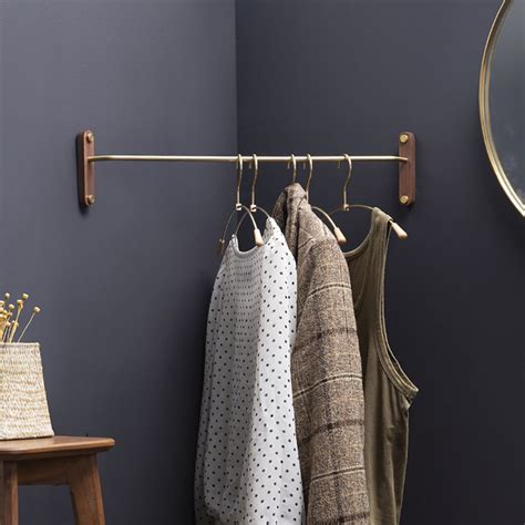 Retro Corner Wall Mounted Coat Rack In Brass