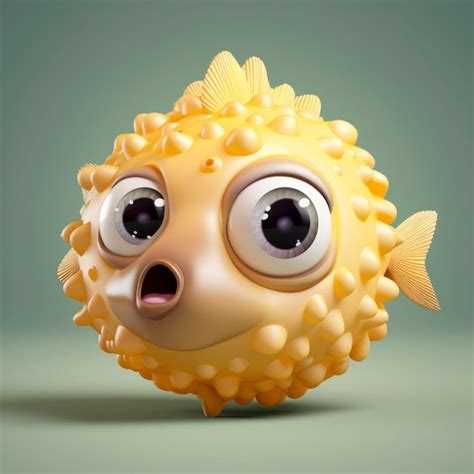 Premium Ai Image Puffer Fish Emoji