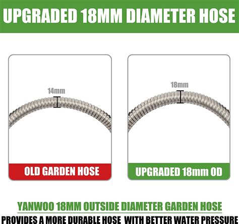 Yanwoo 304 Stainless Steel 4ft Garden Hose With Female To Female Brass