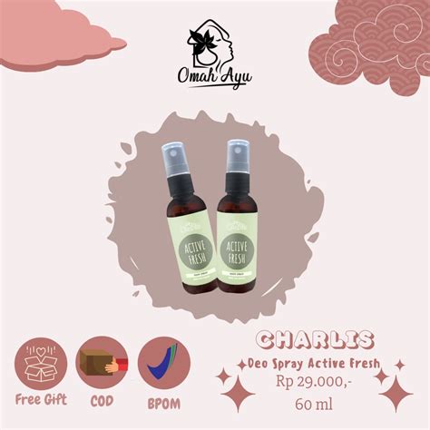 Jual STOCKIST CHARLIS ACTIVE FRESH DEODORANT SPRAY 100 ORIGINAL BPOM