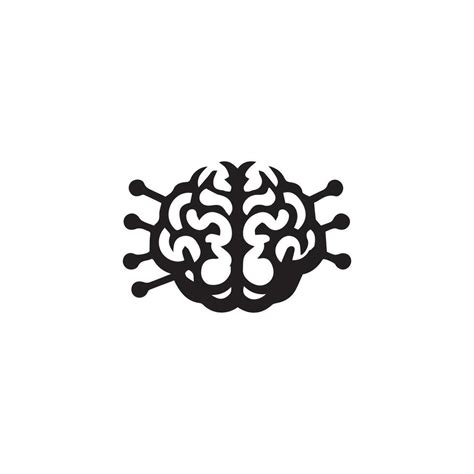 Brain Logo Silhouette Design Vector Template Brainstorm Think Idea