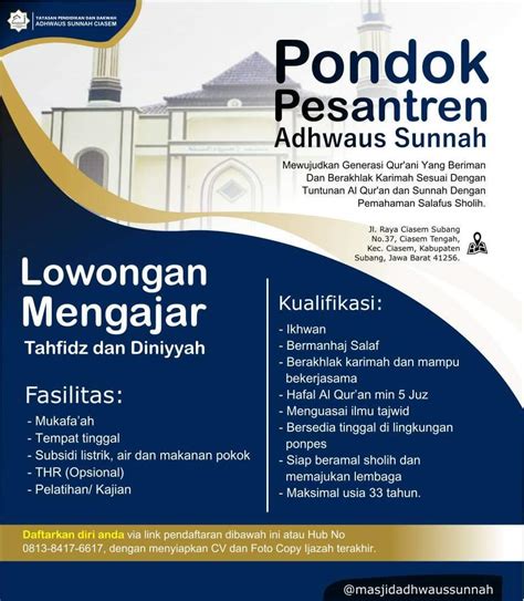 Lowongan Mengajar Tahfidz Dan Diniyyah AtmaGo