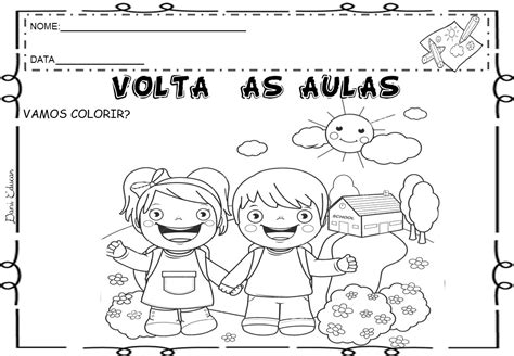 Atividades para colorir volta às aulas Dani Educar