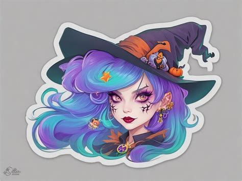 Premium AI Image | halloween witch stickers