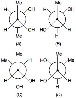 Which of the following are Newman projections of meso-2, 3-butanediol ...