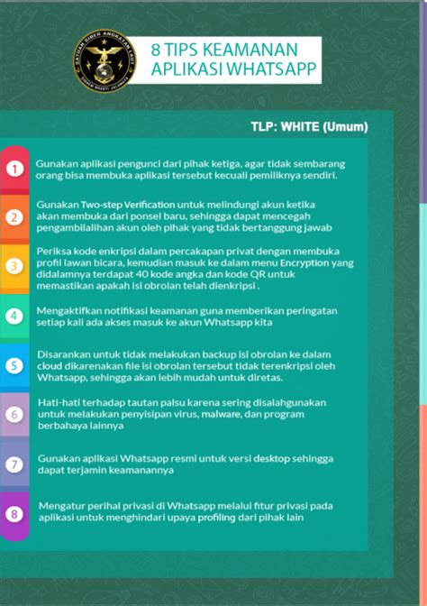 Infografis Tips Keamanan Aplikasi Whatsapp Tni Angkatan Laut Csirt