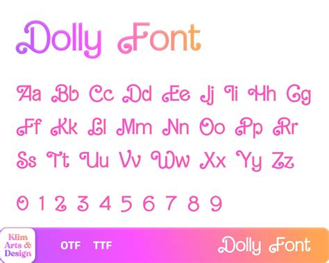 Dolly Font Dolly Svg Ttf Otf Files Retro Old New Doll Etsy