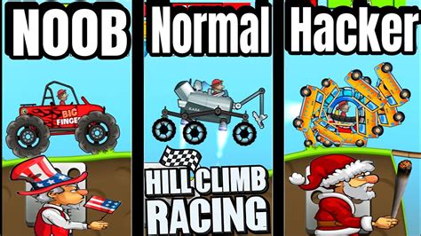 Hill Climbing Racing Noob Vs Normal Vs Hacker Best Wheel Hacker