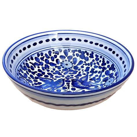Salad Bowl Majolica Ceramic Deruta Blue Arabesque