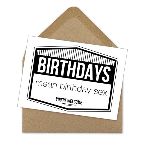 Birthday Sex Printable Card A6 Etsy