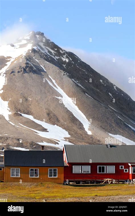 Colourful Houses In The Remote Village Of Ny Alesund In Spitzbergen