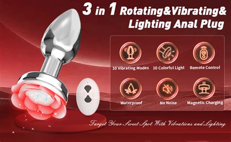 Amazon Vibrating Butt Plug Vibrator Adult Sex Toys Rose Anal Plug Vibrators With 10