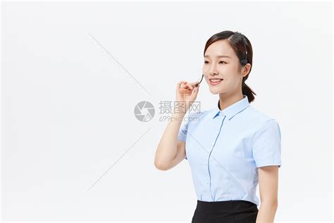 工作中的女性客服微笑形象高清图片下载 正版图片501761762 摄图网