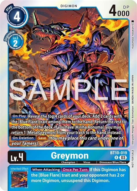 Greymon Bt10 019 Official Tournament Vol 13 Winner Pack Xros Encounter Digimon Card Game