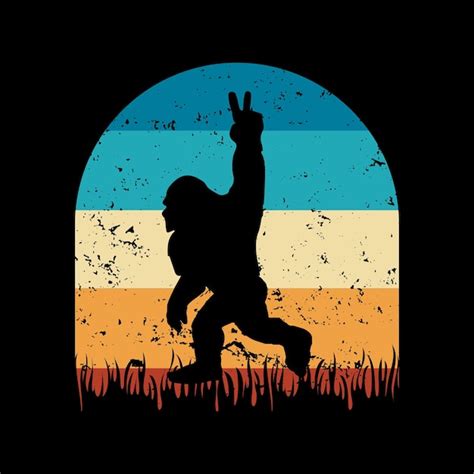 Silhouettes Bigfoot Illustration Vectorielle Et Concept Bigfoot