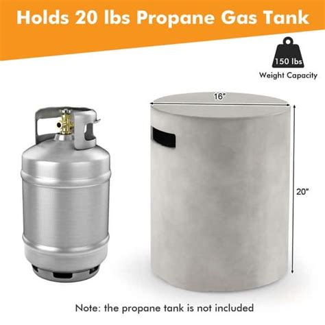 Outdoor Weather Resistant Tank Hideaway Table Fits Standard 20 Lbs Propane Gas Tank For Fire