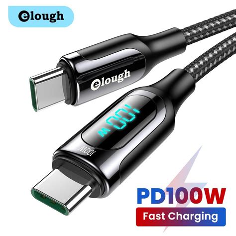 Buy Elough Digital Data Cable USB C To USB Type C Cable 100W PD Fast