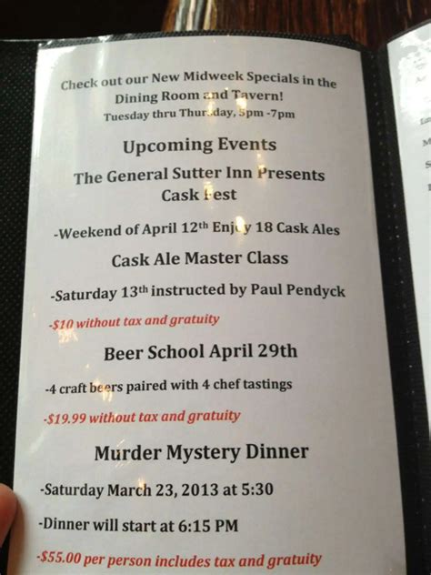 Menu at Bulls Head Public House, Lititz