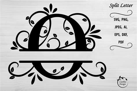 Letter O Split Monogram Letter O Floral Alphabet Svg Dxf By Lusiko