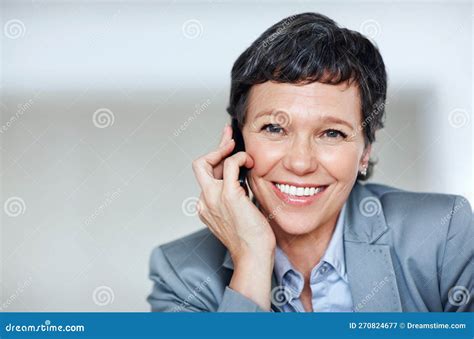 Mature Business Woman On Phone Portrait Of Charming Mature Business