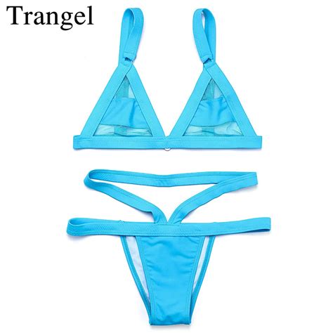 Trangel Swimwear Women Swimsuit Female Bikini 2019 Thong Solid Swimsuit Swimwear Brazilian