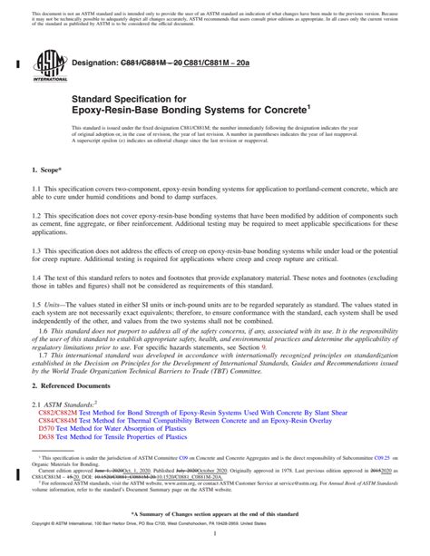 Astm C881c881m 20a Standard Specification For Epoxy Resin Base