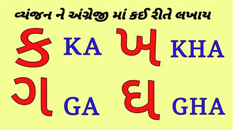 GUJARATI ALPHABET IN ENGLISH ગજરત વયજન અગરજ મ KA KHA GA GHA