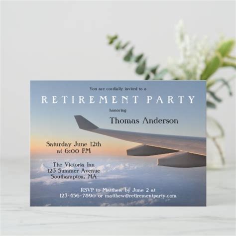 Airplane Travel Themed Retirement Party Invitation Zazzle