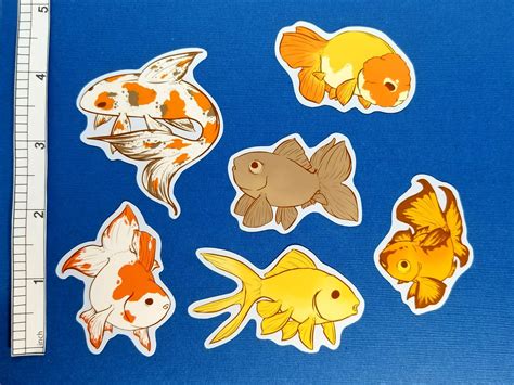 Waterproof Goldfish Sticker Set Etsy