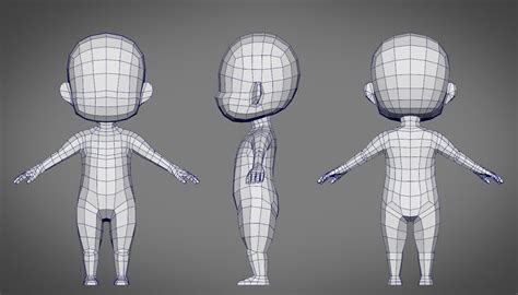 Male SD Character Base Low Poly Model 3D Model $7 - .fbx .ma .obj - Free3D