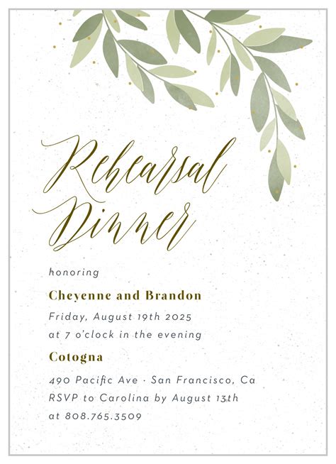 Draping Leaves Rehearsal Dinner Invitations By Basic Invite