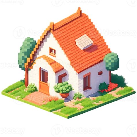 Pixel Cartoon House 28296949 Png