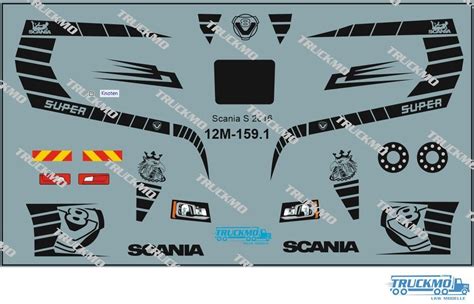 Decal Scania S 2016 1 87 12M 159 TRUCKMO Modèles réduits de Camions