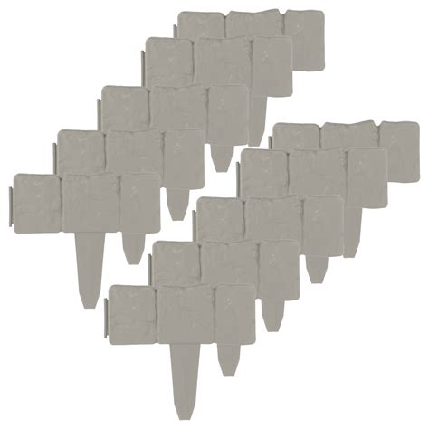 Pure Garden 10 Piece Interlocking Garden Edging For Landscaping Putty