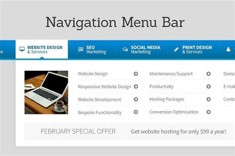 Navigation Menu Bar Bar Website Design Navigation Website Design