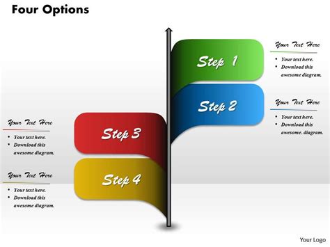 Four Options Diagram For Powerpoint Template Slide Powerpoint Shapes