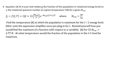 Solved 4. Equation 18.35 in your text relates f, the | Chegg.com