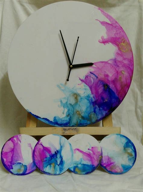 Clock Painting Resin Art Painting Diy Resin Art Diy Resin Crafts Alcohol Ink Painting